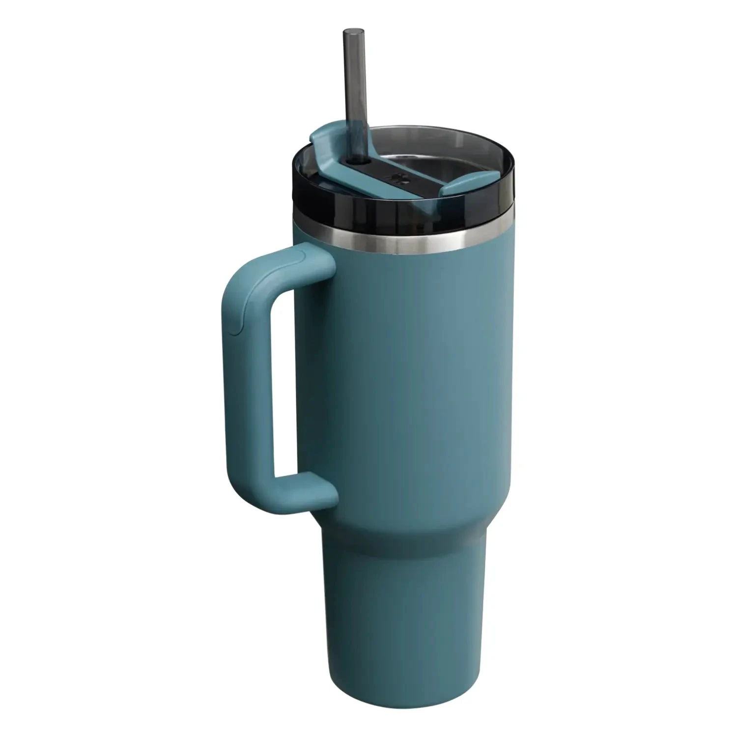 2. Stanley - termos tip sticla cu pai - Quencher H2.0 Tumbler - Albastru Spruce - 1.18L