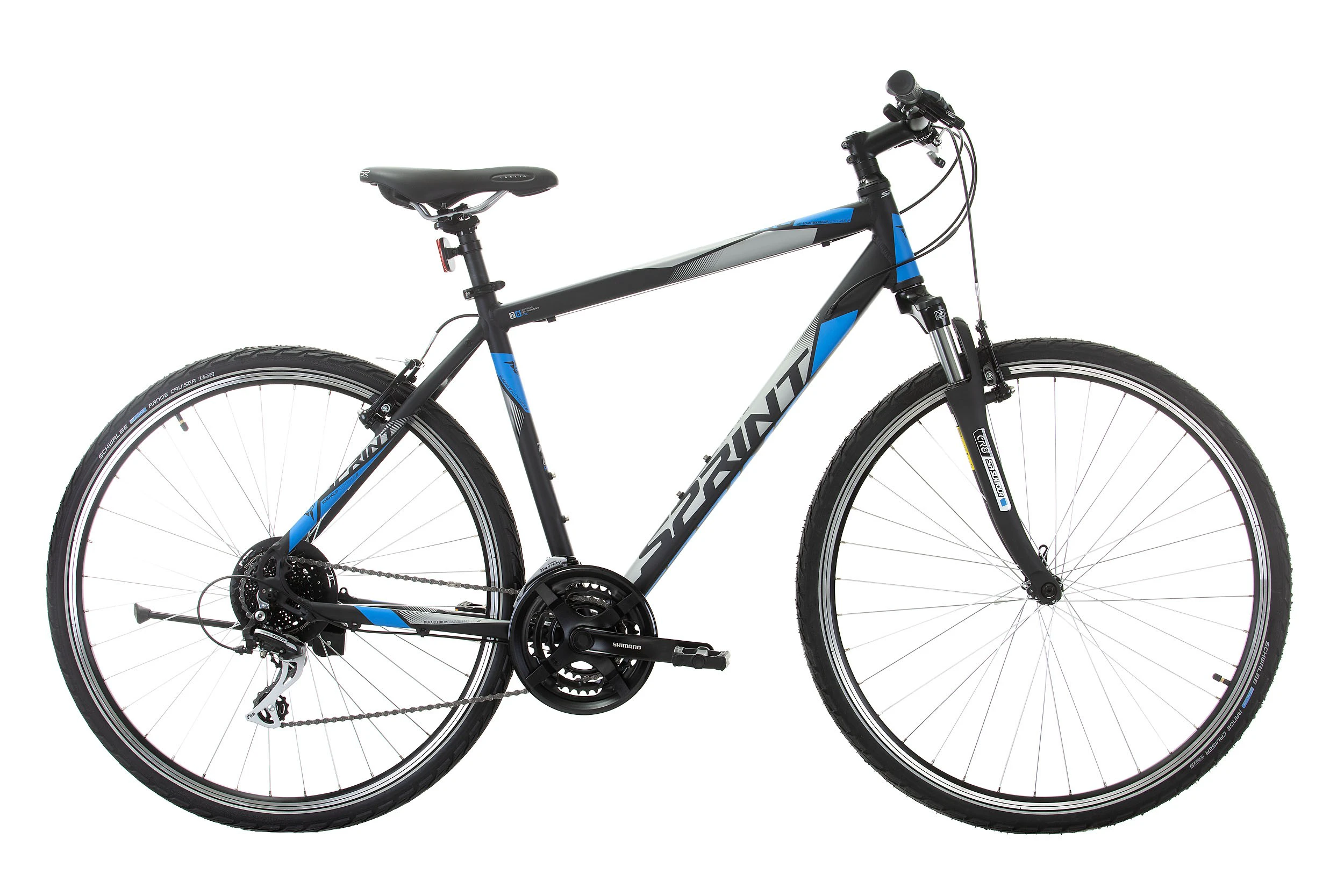 1. Bicicleta Sprint Sintero Man 28 Negru/Cyan 520mm